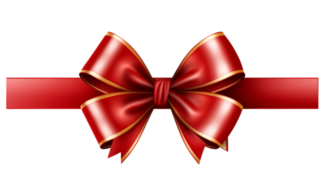 Red Ribbon with gold outlines