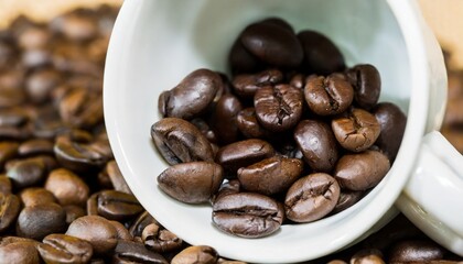 coffee beans in a cup