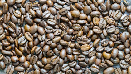 coffee beans on a wooden background