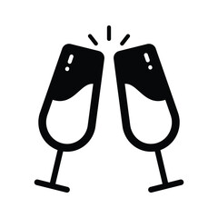 Cheers vector icon isolated on white background, ready for premium use