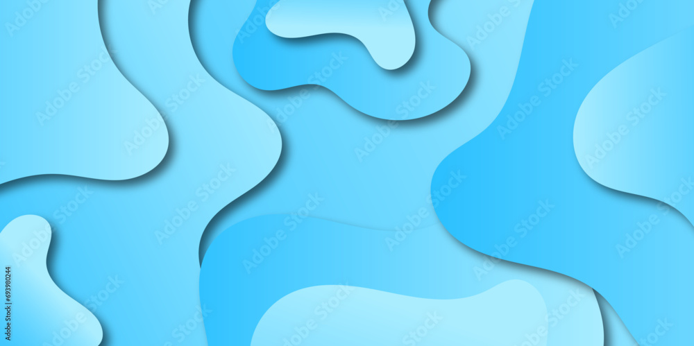 Aufkleber Colorful wave curve vector background.Blue Abstract Landscape Vector 3D Background with Paper Cut shapes and Colorful Carving Abstract gradient blue and white template presentation background.