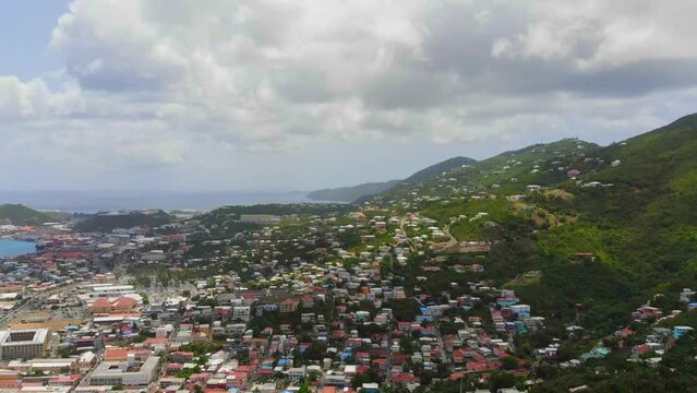 drone footage of st. thomas u.s. virgin island in the caribbean
