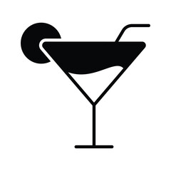 A glass of fresh drink with piece of lemon showing concept icon of party drink