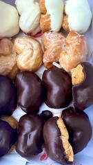 Typical chocolate palmeras from Morata de Tajuña, Madrid. Chocolate sweets with puff pastry