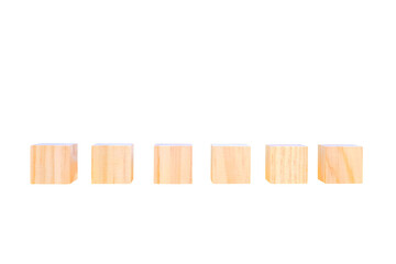 Wooden geometric shapes cube for conceptual design. Education game. isolated on a white...
