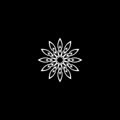 Mandala abstract icon isolated on dark background