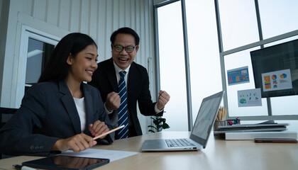 asian business people working at office