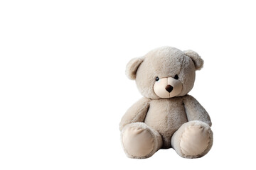 Cozy Companionship Minimal Plush Teddy isolated on transparent background