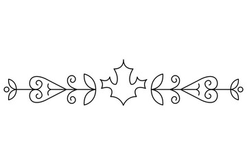 Flourish calligraphic design element. Page decoration symbol to embellish your layout. Linear of vintage swirl