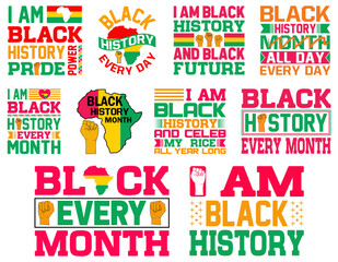 Black History Month T-shirt Design Bundle.