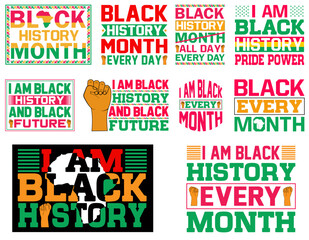Black History Month T-shirt Design Bundle.