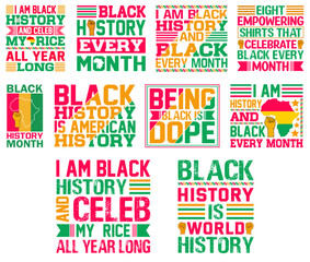 Black History Month T-shirt Design Bundle.