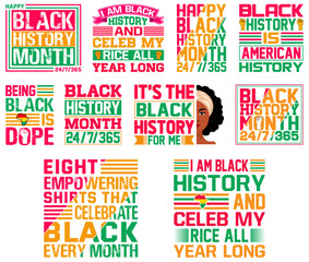 Black History Month T-shirt Design Bundle.