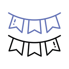 Fototapeta premium Colorful buntings for party decoration, garlands and festive decoration accessory