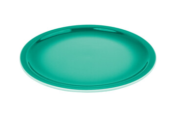 Green plate isolated on white