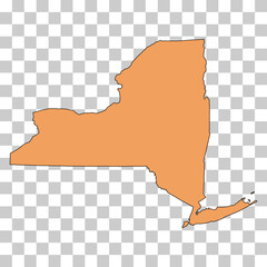 New york map shape, united states of america. Flat concept icon symbol vector illustration - obrazy, fototapety, plakaty
