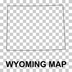 Wyoming map shape, united states of america. Flat concept icon symbol vector illustration