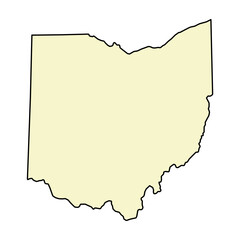Ohio map shape, united states of america. Flat concept icon symbol vector illustration