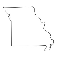 Missouri map shape, united states of america. Flat concept icon symbol vector illustration - obrazy, fototapety, plakaty