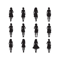 A black silhouette Female Symbol set
