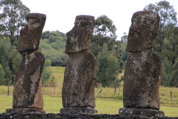 Moai`s of the ceremony Factorie Ahu Akivi- The Seven Boy Scouts from Easter Island, Chile