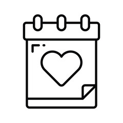 Calendar with heart showing concept icon of annual event vector design