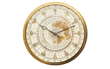 World Time Clock isolated on transparent background.