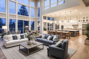 A warm and inviting living room with a large window, perfect for bringing in natural light. Ideal for interior design inspiration or home decor ideas