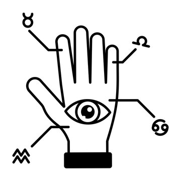 recommend clip art: Handy line style icon of palm reading 