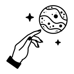 Check out this linear icon of fortune telling 