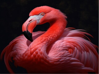 close up of flamingo,generative ai