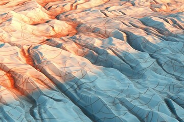 A detailed close-up of a map showcasing a mountain. Ideal for travel guides or adventure-themed...