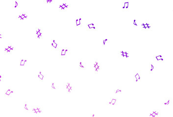 Light Purple vector pattern with music elements.