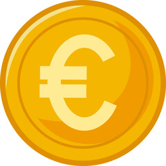 Coin With Euro Sign. Money symbol. Vector Currency. Business and Finance Concept. Earnings and Income.