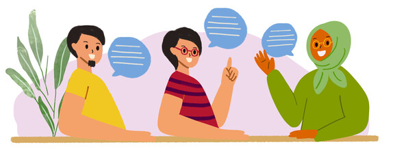 Multicultural work team illustration