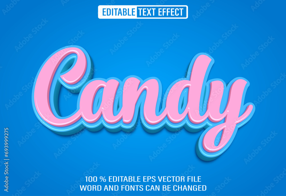 Aufkleber editable 3d text style effect - candy modern text effect template