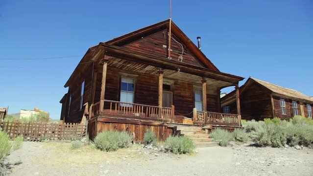 Seiler house of the 1800s, owner of the saloon on Main Streets. Bodie state historic park, California Ghost Town. In the United States of America, close to Yosemite national park.