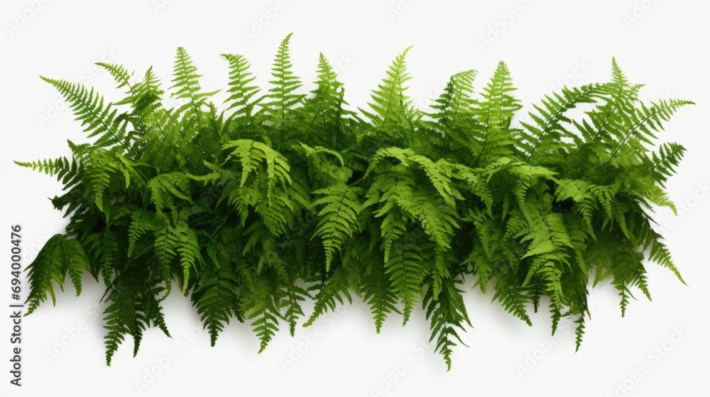 Poster A collection of various green plants arranged on a clean white surface. Perfect for adding a touch of nature to any design project