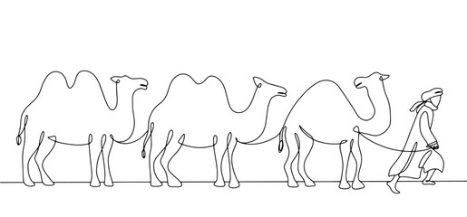 Journey. Caravaneer. Camel. One line