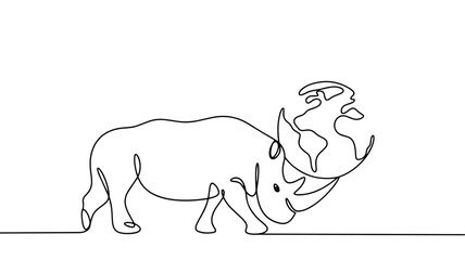  Rhinoceros. World. One line