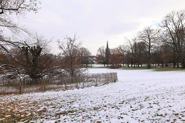 Blick in den Kurpark von Bad Nauheim in Hessen