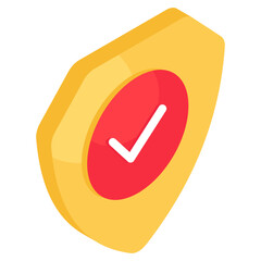 An editable design icon of verified shield