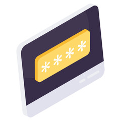 Creative design icon of password 