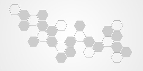 Hexagonal abstract metal white background. Hexagonal gaming vector abstract tech background.	
