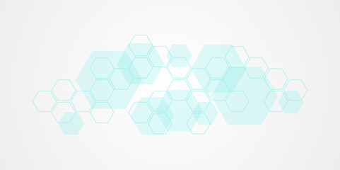 Hexagonal abstract white and blue background. Hexagonal gaming vector abstract tech background.	
