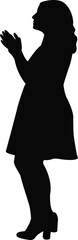 a woman standing body silhouette vector