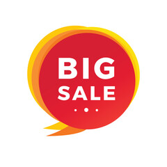Big sale banner, label, element. Design for advertising or business. Modern vector template.