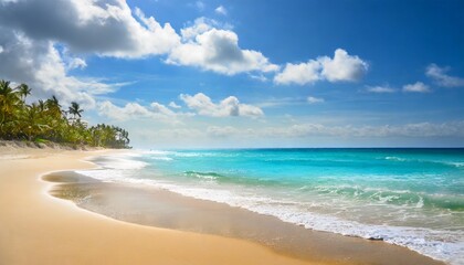 Fototapeta premium Ocean beach on a sunny day 