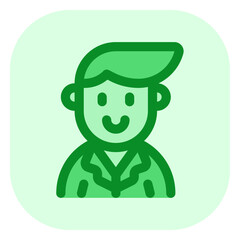 Editable business person with side comb hair avatar vector icon. User, profile, identity, persona. Part of a big icon set family. Perfect for web and app interfaces, presentations, infographics, etc