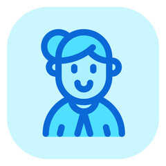 Editable housewife with bun hairstyle avatar vector icon. User, profile, identity, persona. Part of a big icon set family. Perfect for web and app interfaces, presentations, infographics, etc